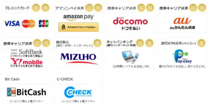 ウラナ　決済方法