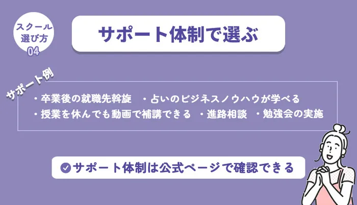 サポート体制で選ぶ